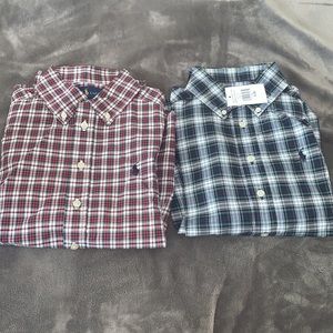 BRAND NEW BOYS RL PLAID DRESS SHIRTS SIZE 8 SMALL